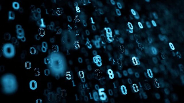 Digital Cascade: A mesmerizing display of binary code, the intricate dance of ones and zeros, representing the essence of a digital universe, the future