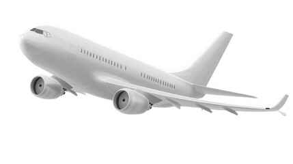 Obraz premium A grayscale image of a passenger airplane in flight against a black background showing its wings on transparent background