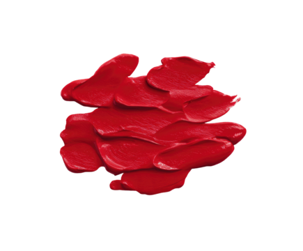 Textured, layered red smear on black. Rich color and thick medium detail