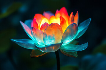 A glowing flower that changes colors when touched  