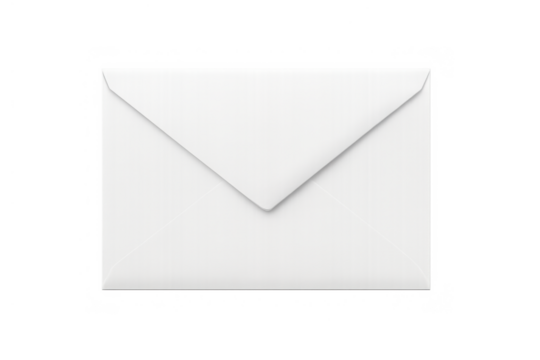White envelope closing an important message for email, mail, and communication concepts with transparent background