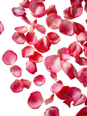 Pink petals cascade against a stark, black background