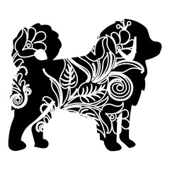 Flower Dog Animal SVG Vector 16