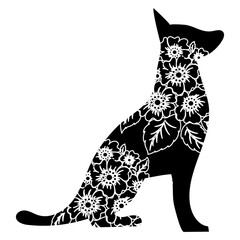Flower Dog Animal SVG Vector 19