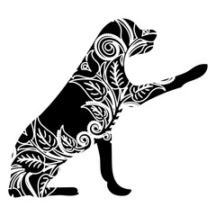 Flower Dog Animal SVG Vector 21