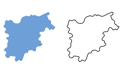 Fototapeta premium Trentino-Alto Adige Region of Italy map vector illustration. Map with detailed outlines and blue silhouettes
