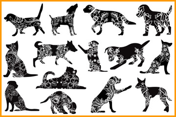 Flower Dog Animal SVG Vector Bundle