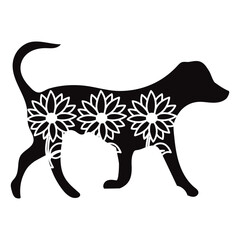 Flower Dog Animal SVG Vector
