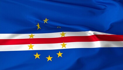 Cape Verde flag colors and island symbolism.