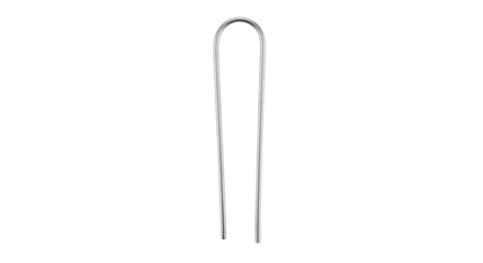 Shiny Metal U Shaped Hairpin or Bobby Pin with Rounded Top isolated on a transparent background hair accessory