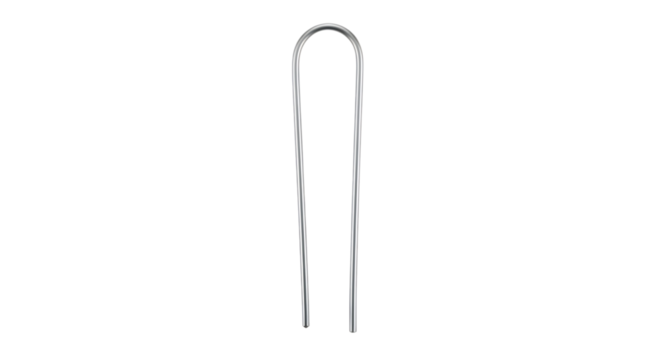 Shiny Metal U Shaped Hairpin or Bobby Pin with Rounded Top isolated on a transparent background hair accessory