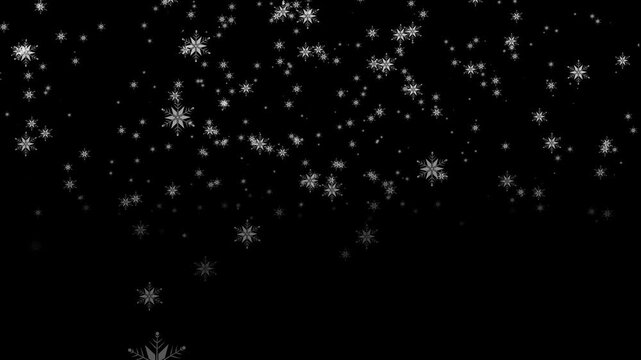 Snowflakes Particles Falling Down Looped Background for Winter Season and Christmas