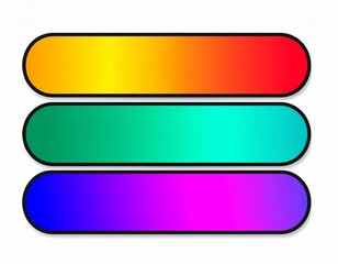 Colorful Gradient Buttons for Web Design.