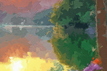 Various oil paintings, flowers, lotus leaves, lakes, mountains, forests, chrysanthemums, landscapes, roses, peonies, flowers