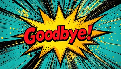 Comic Book Goodbye Graphic Illustration.