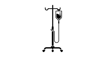 Naklejka premium Medical iv stand illustration isolated