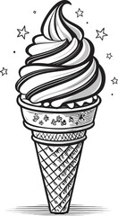 Ice cream logo clipart set. Colorful cone ice cream icon clip art in pictogram style vector illustration color pastel sweet dessert collection.	