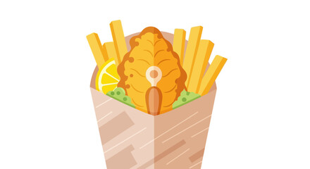 Fish and chips perfect for food blogs, restaurant menus, or social media posts showcasing delicious classic fast food dishes.