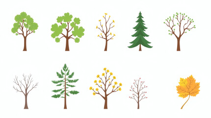 set of trees vector