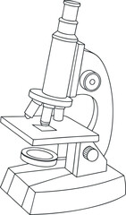 Isolated microscope equipment isolated on white for scientific research in a laboratory setting