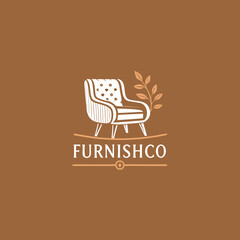 Abstract furniture logo design concept. Symbol and icon of chairs, sofa, tables, and home furnishings