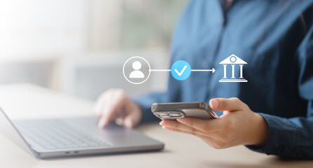banking, online, transfer, payment, Person using smartphone for online banking transaction, representing mobile payment, digital wallet, and secure financial transfer through fintech technology.