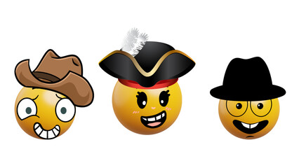 pirate smile emoji set