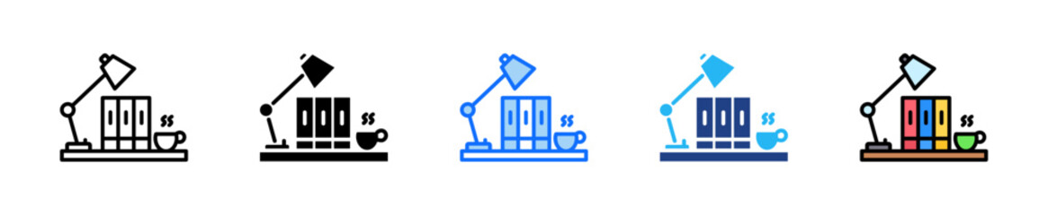 Fototapeta premium Study Lamp Icon Set Multiple Style Collection