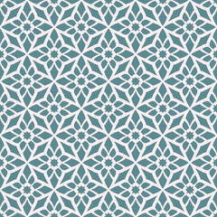 Teal Ornamental Pattern Background Seamless Repeat Decorative Geometric Texture