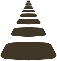 Success path: Steps to achieving goals, brown stepping stones leading to future success