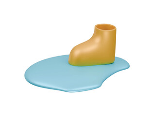 rain boot icon 3d illustration render