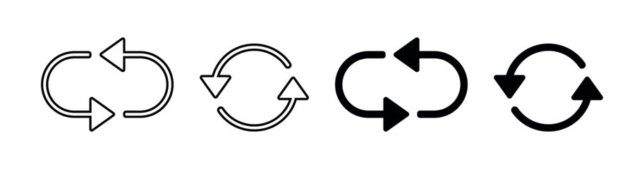 Circular Synchronize Icon, Two Arrows Loop Vector for UI and Refresh
