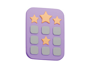 bingo card icon 3d illustration render