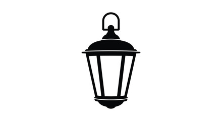 Vintage style hanging lantern silhouette with intricate detailing and a classic design for decorative purposes silhouette © Kuntol02