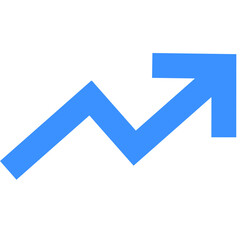 blue trend up arrow icon