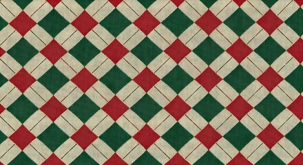 Christmas Argyle Knit Seamless Pattern Fabric Texture