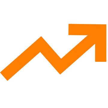 orange trend up arrow icon