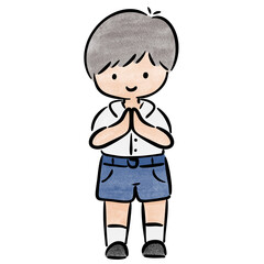 Watercolor student, children.  illustration