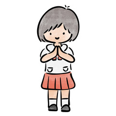 Watercolor student, children.  illustration