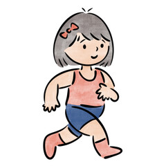 Watercolor student, children.  illustration