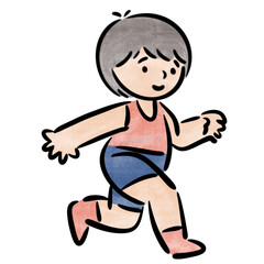 Watercolor student, children.  illustration