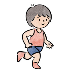 Watercolor student, children.  illustration