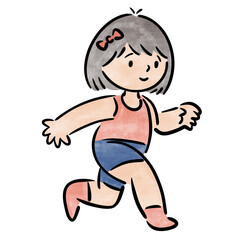 Watercolor student, children.  illustration