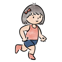 Watercolor student, children.  illustration