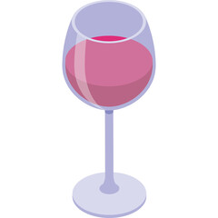Pixel Art Wine Glass Filled With Red Wine Isolated On White Background Digital Illustration