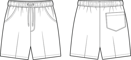 Raglan Sleeve Pullover Hoodie Technical Flat Sketch Vector Template Outline Kangaroo Pocket Casual Apparel Design. © Hasan Creatives