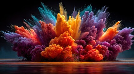 Fototapeta premium Vibrant Colorful Explosion in Water Creates Spectacular Visual Effects