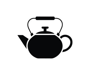 Teapot silhouette icon, Minimal kitchenware vector design