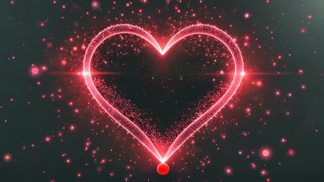 a heart shaped object with a red light coming out of it