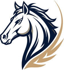 Horse head mascot, Elegant horse logo icons. Royal stallion symbol design. Equine stables sign. Equestrian brand emblems. Vector illustration.	